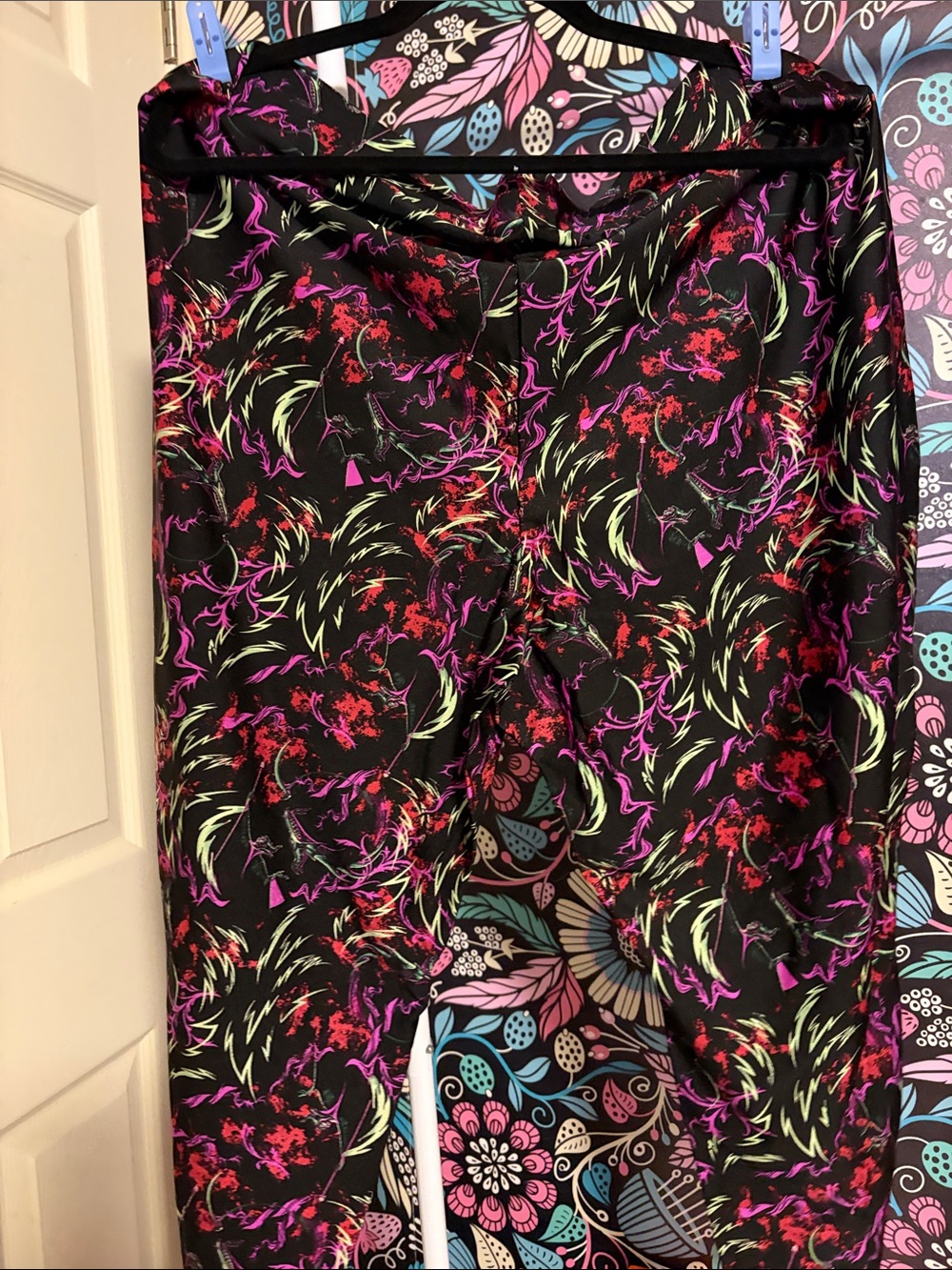 torrid Black Leggings with Neon Pink, Red & Lime Maleficent Dragon Print - Picture 4 of 4